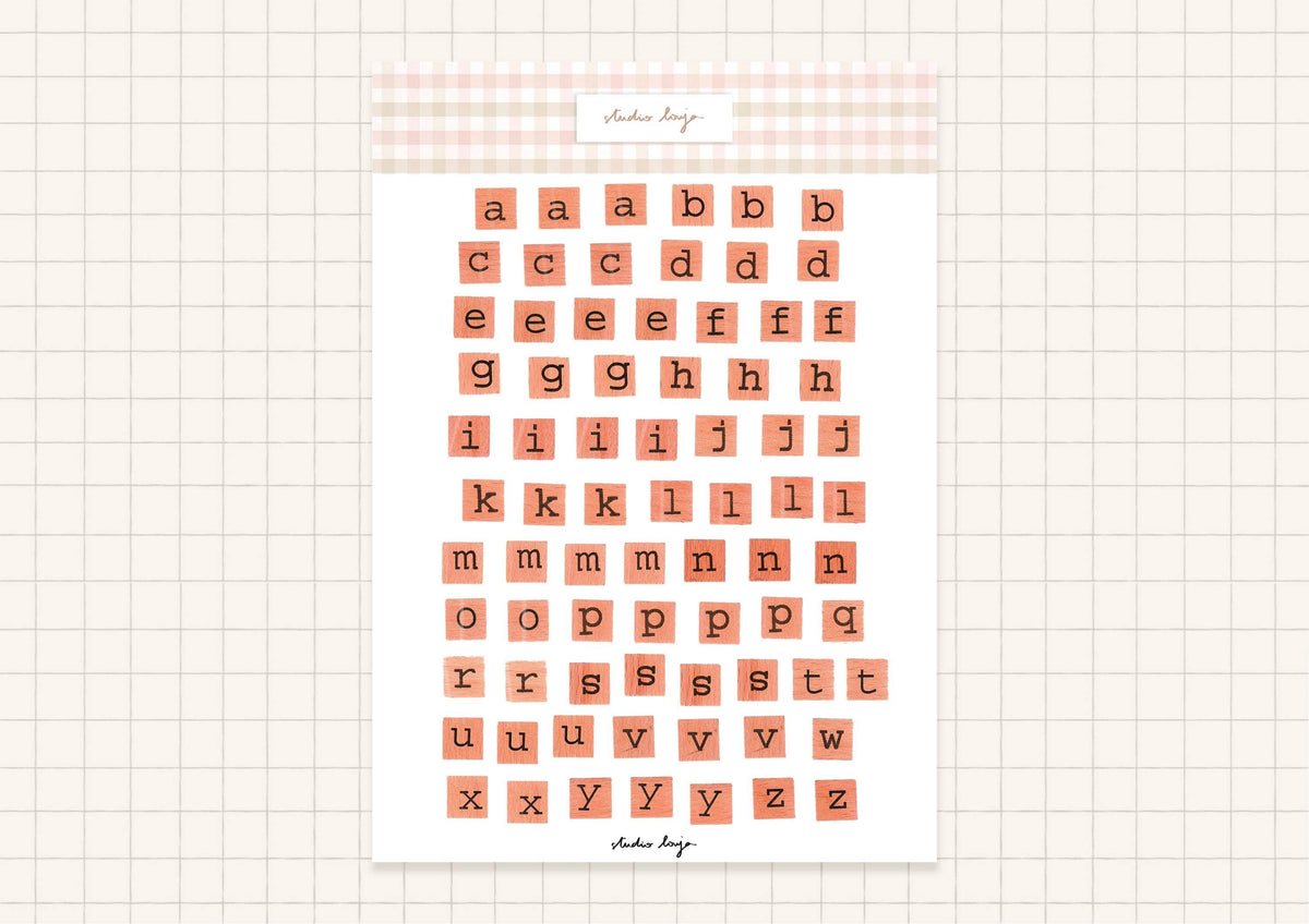 Planche de stickers lettres tampons - Studio Louja