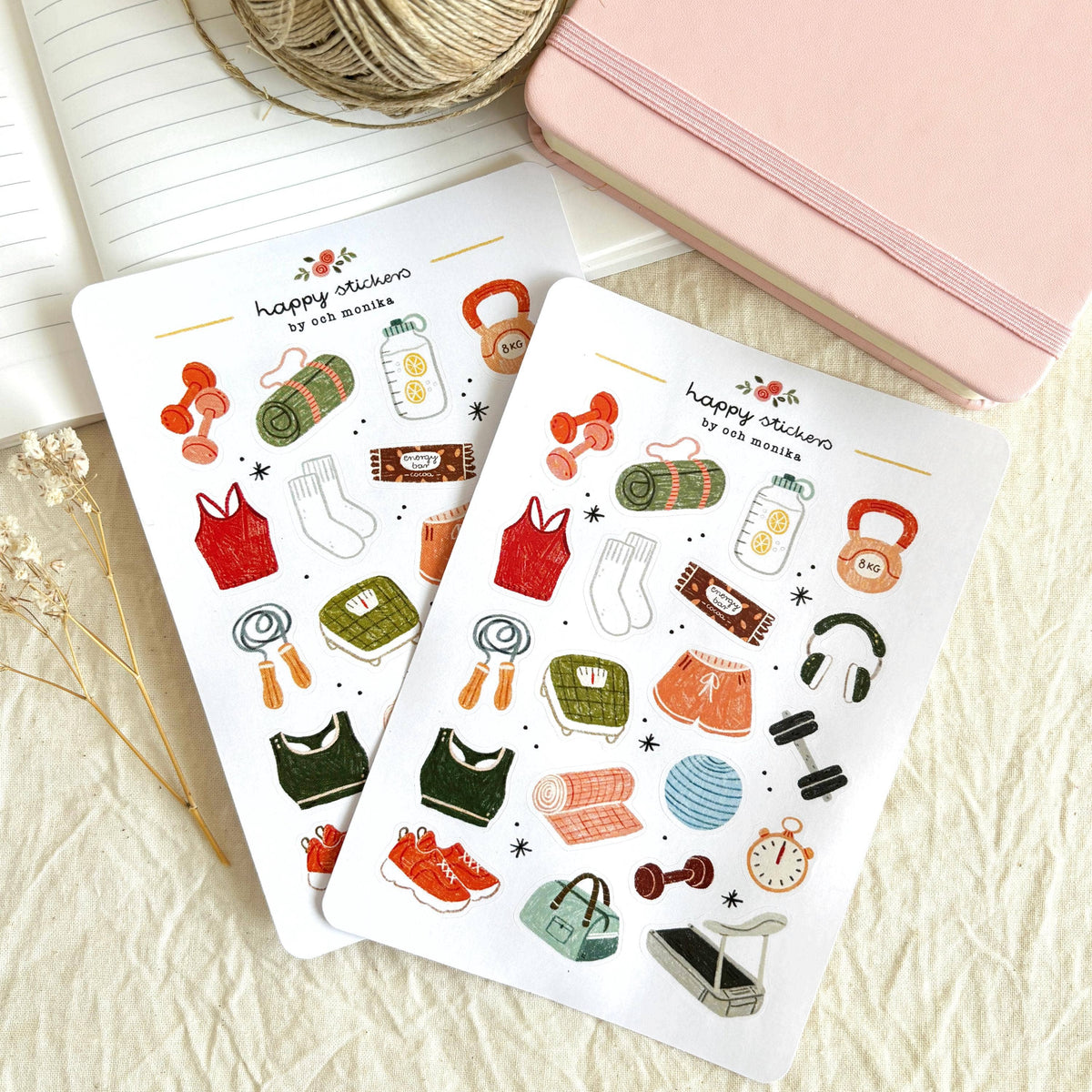 Planche de stickers Fitness -Och Monika