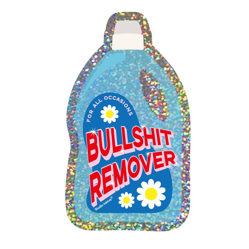 Sticker scintillant « Bullshit Remover » détergent — Studio Inktvis