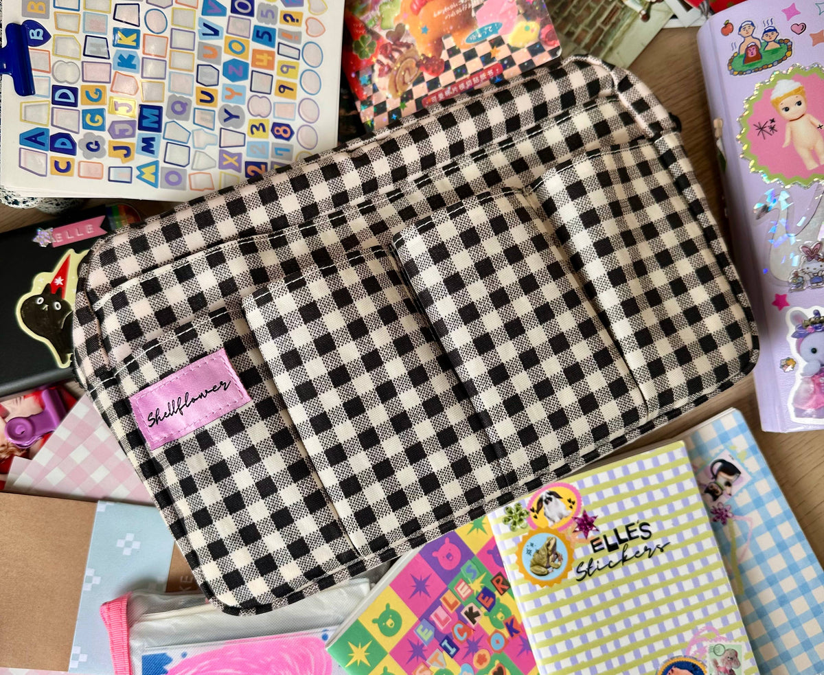 Pochette Vichy pour journaling Shellflower