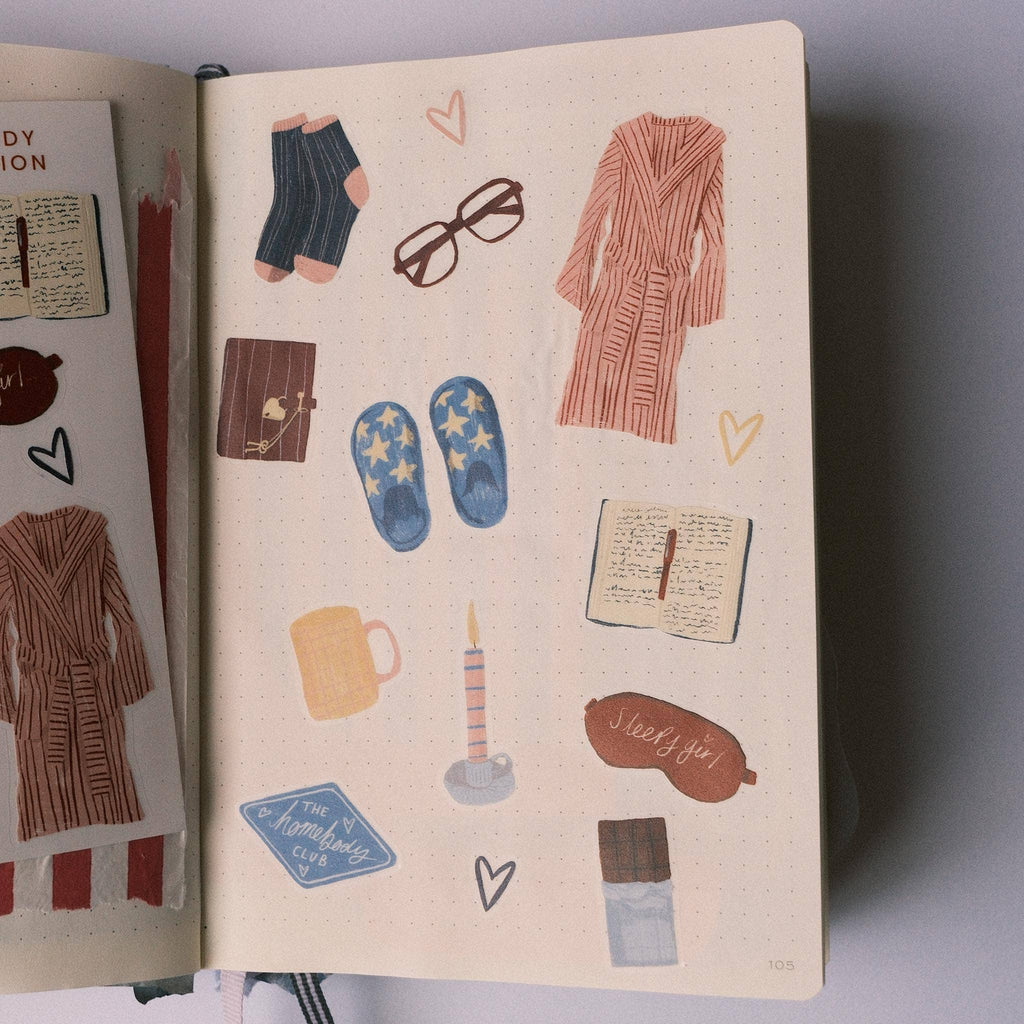 Planche d'autocollants « Homebody » - Iobel Rose illustration