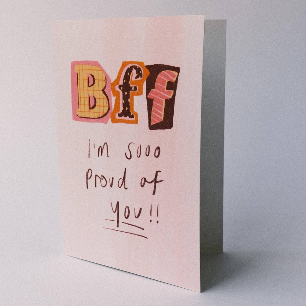 Carte de vœux illustrée - BFF Je suis tellement fier/fière de toi —  Isobel Rose illustration