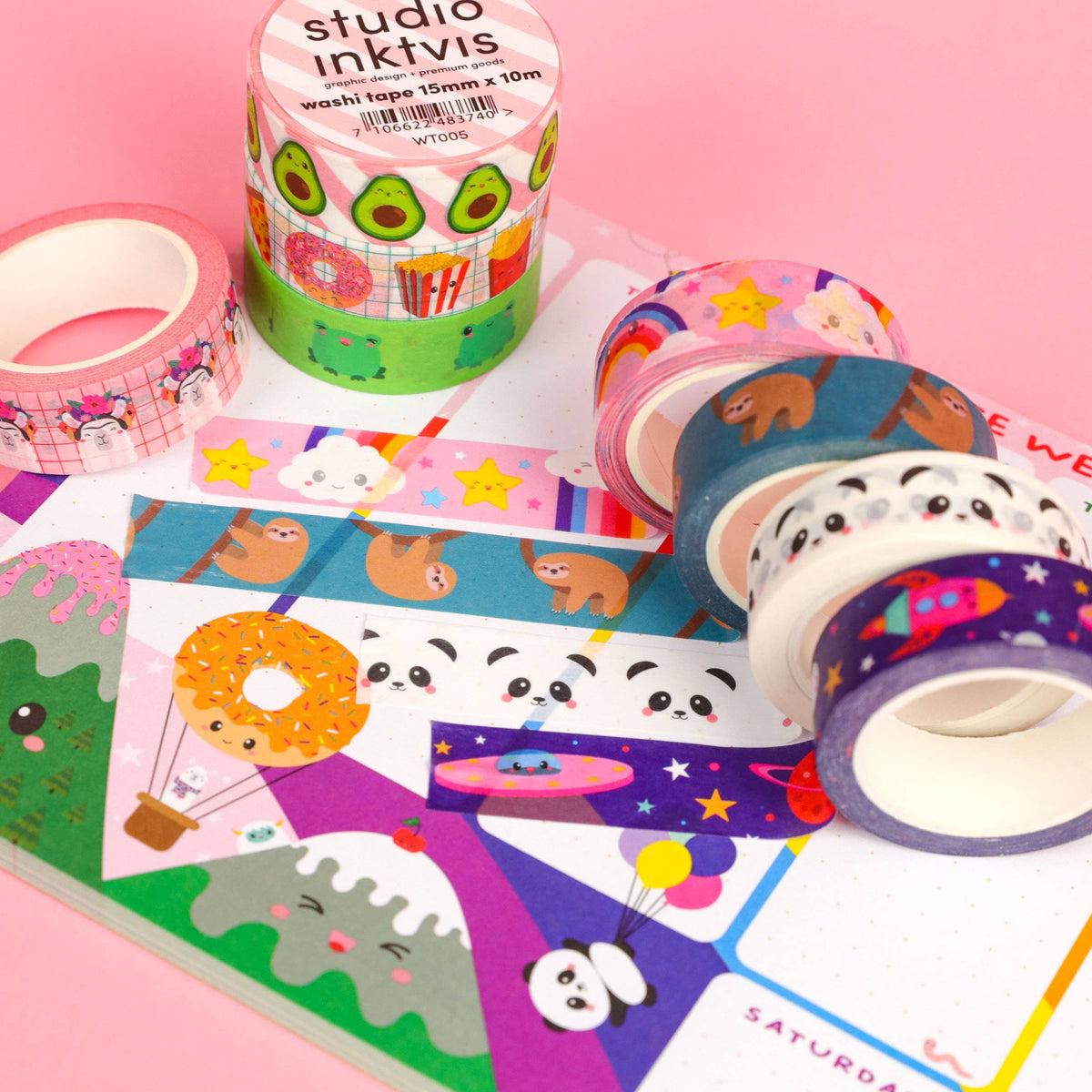 Ruban Washi Arc-en-Ciel Nuage — Studio Inktvis