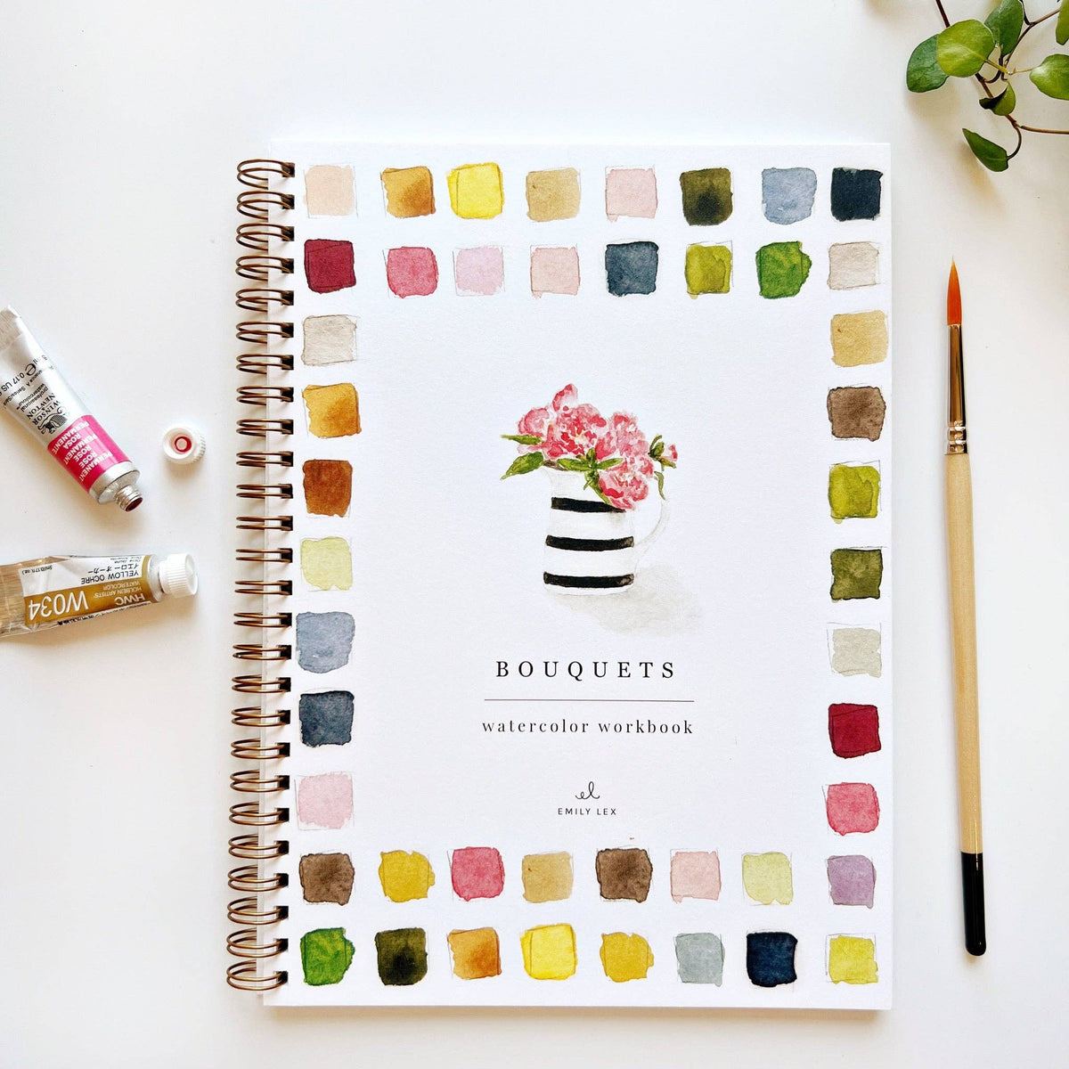 Cahier d'aquarelle bouquets Emily lex Studio