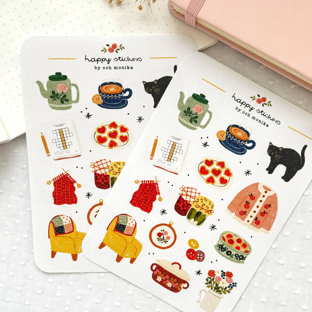 Planche de stickers Choses de mamie - Och Monika