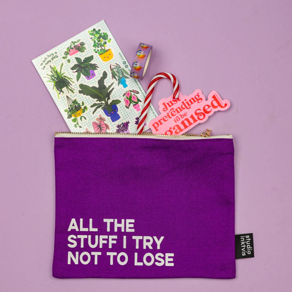 TROUSSE "ALL THE STUFF I TRY NOT TO LOSE" Violette — Studio Inktvi