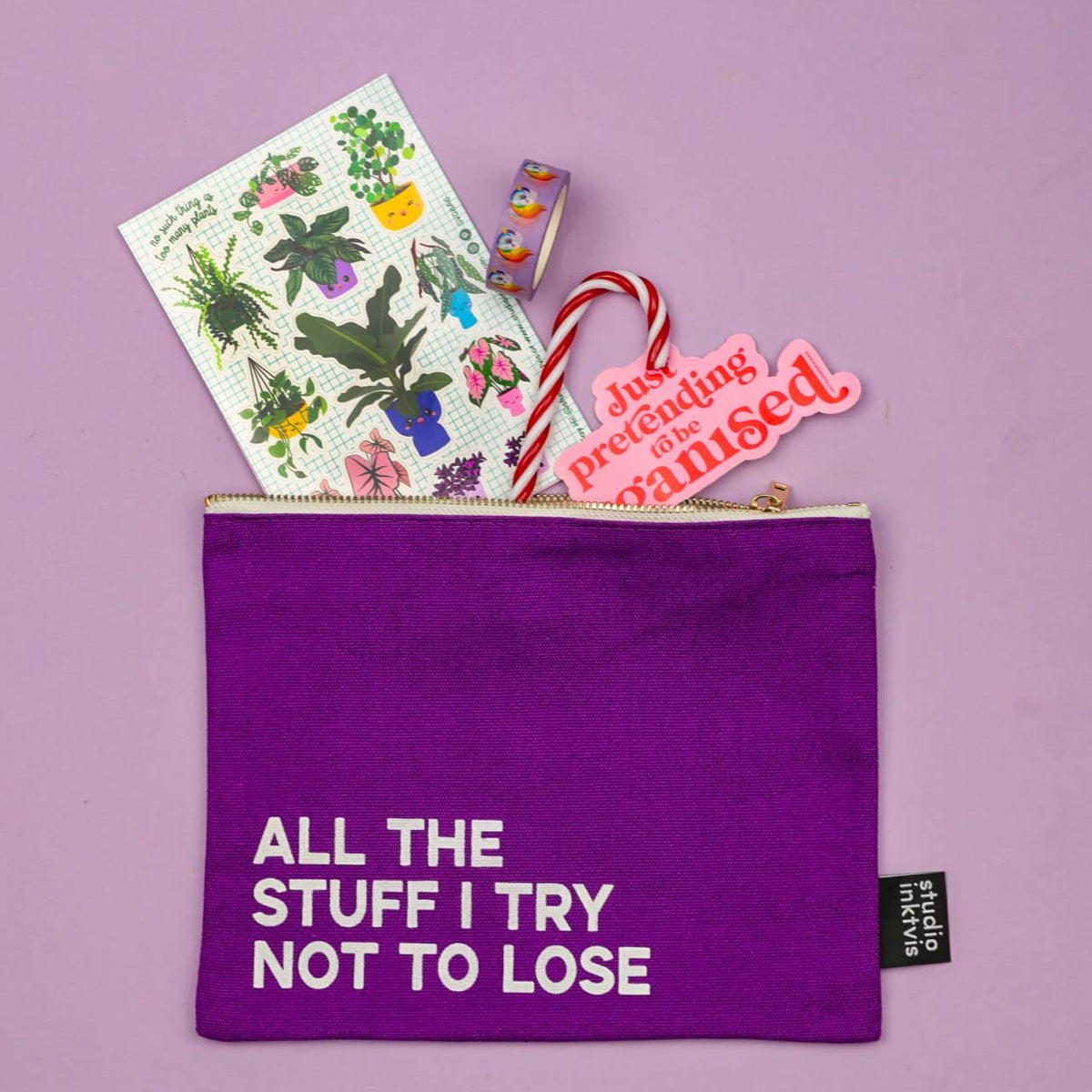 TROUSSE "ALL THE STUFF I TRY NOT TO LOSE" Violette — Studio Inktvi