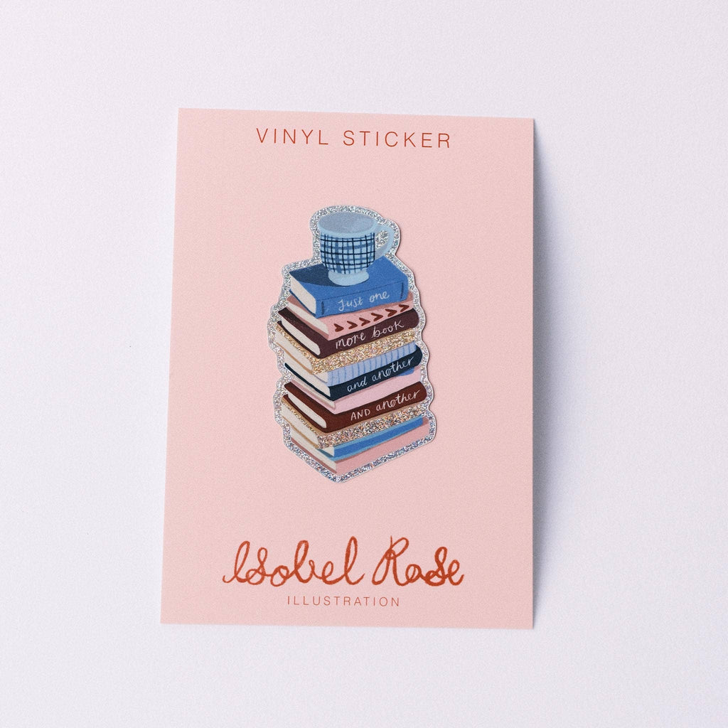 Sticker pailleté « One More Book » - Isobel Rose Illustration