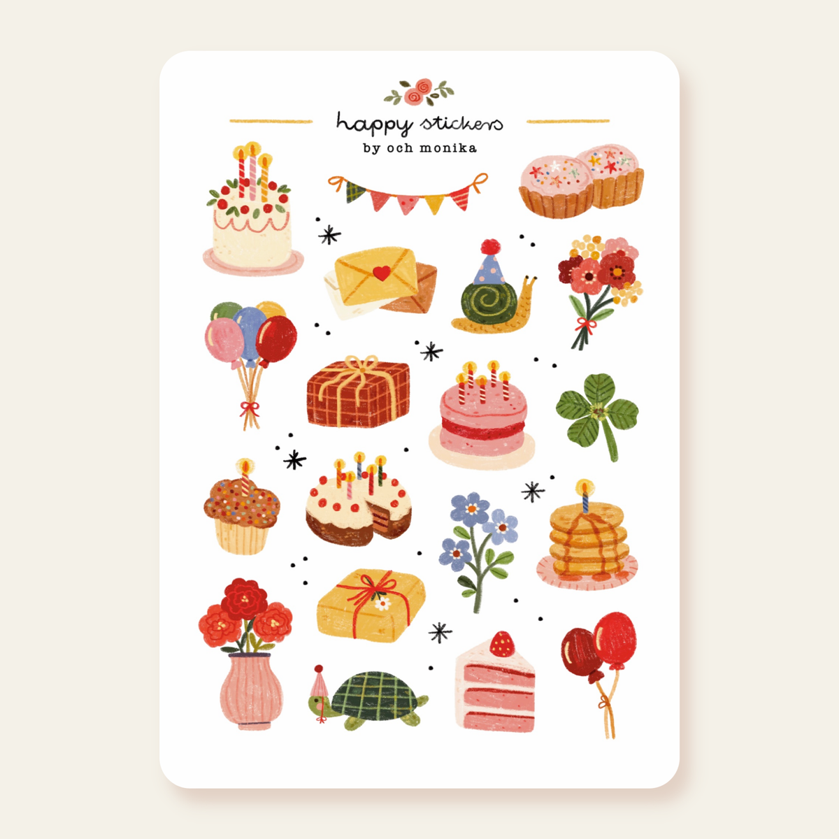 Planche de stickers Joyeux anniversaire - Och Monika