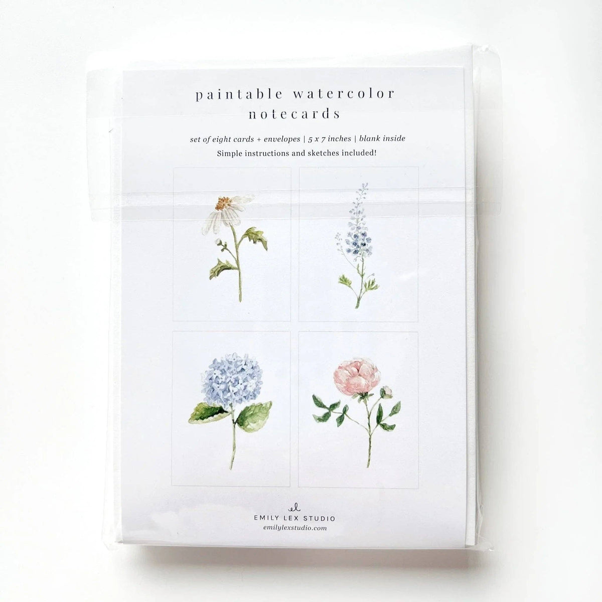 8 Cartes aquarelle à peindre avec des fleurs de jardin - Emily Lex