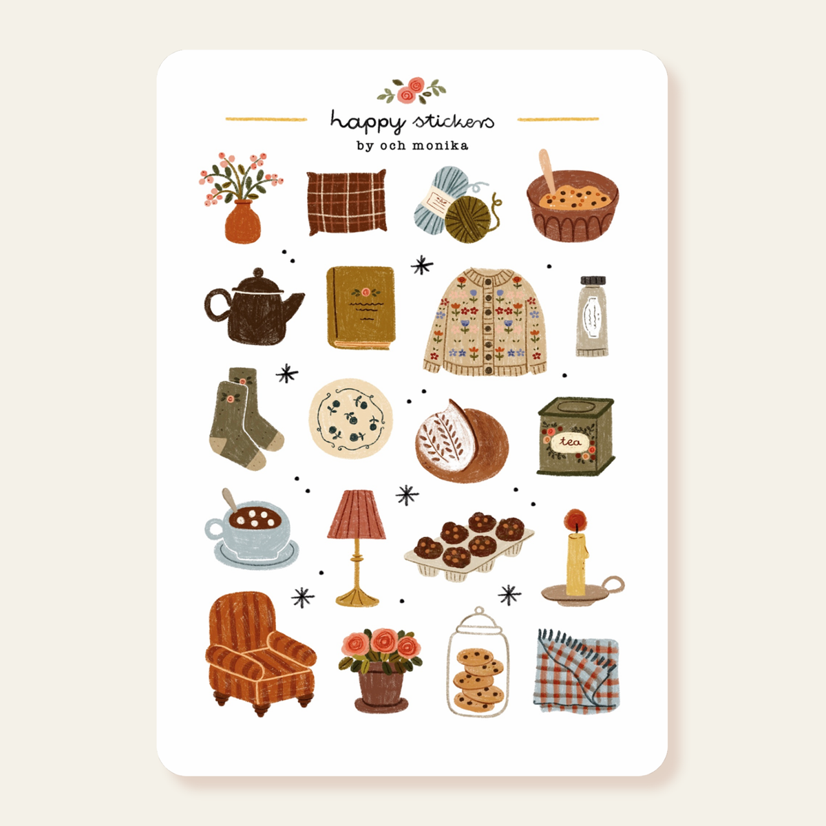 Planche de stickers Maison Douillette - Och Monika