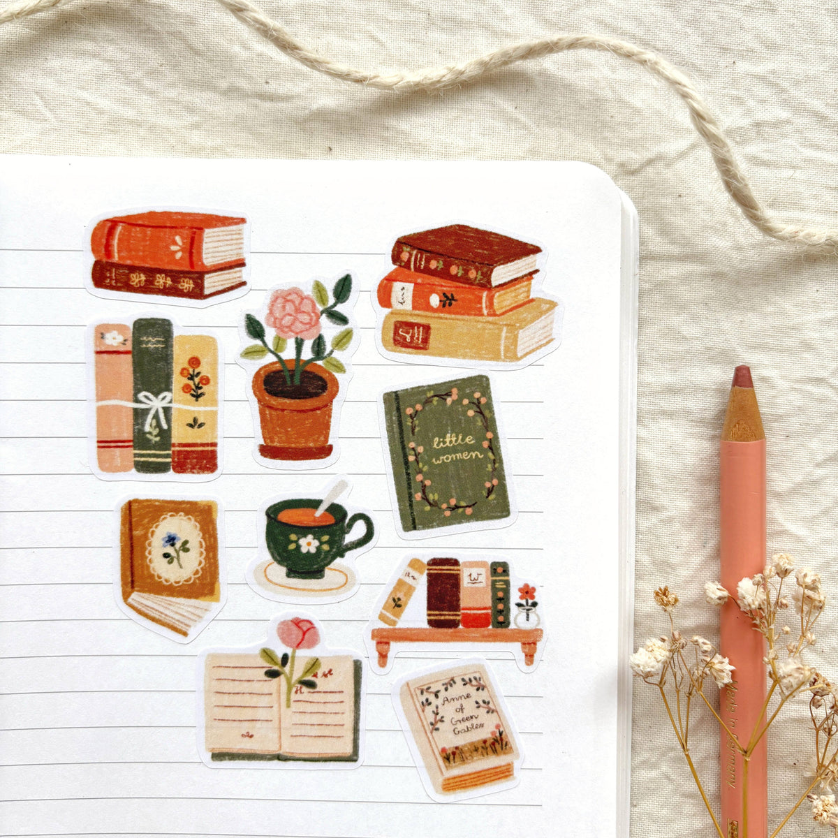 Planche de stickers Bookish - Och Monika