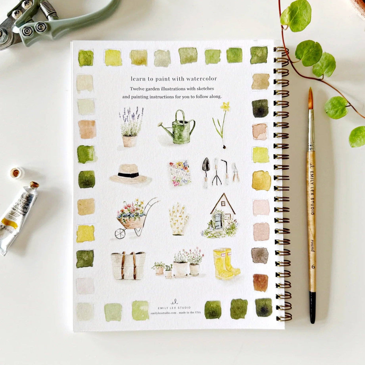 Cahier d’aquarelle jardin Emily Lex Studio