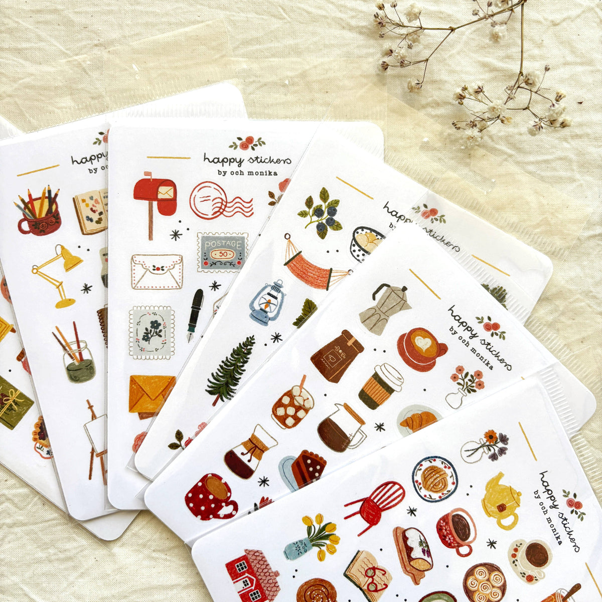 Planche de stickers Journaling cocooning - Och Monika