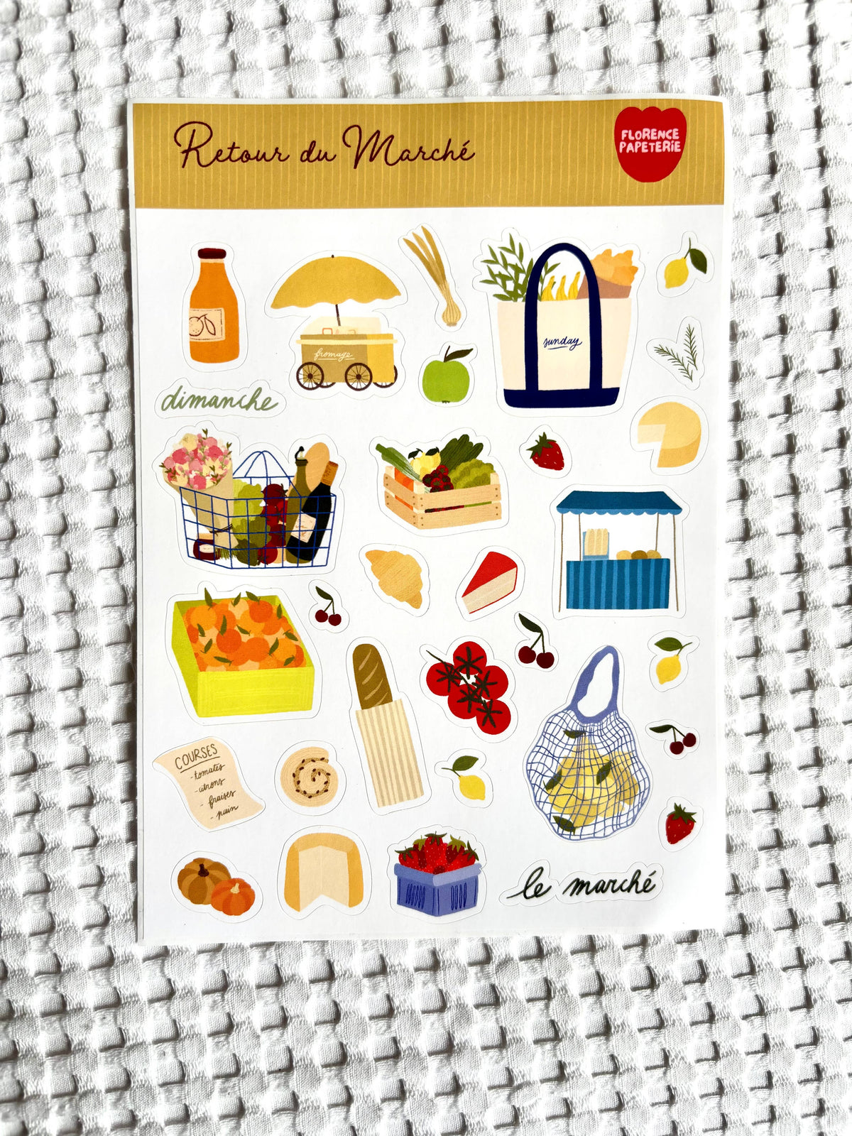 Planche de stickers Retour du marché - Florence Papeterie
