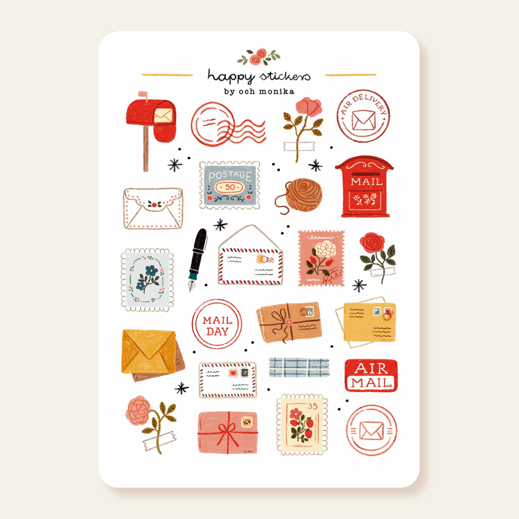 Planche de stickers Courrier joyeux - Och Monika