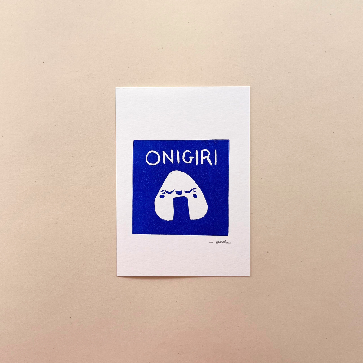 Linogravure Onigiri 10 cm x 15 cm (A6) - Beeb