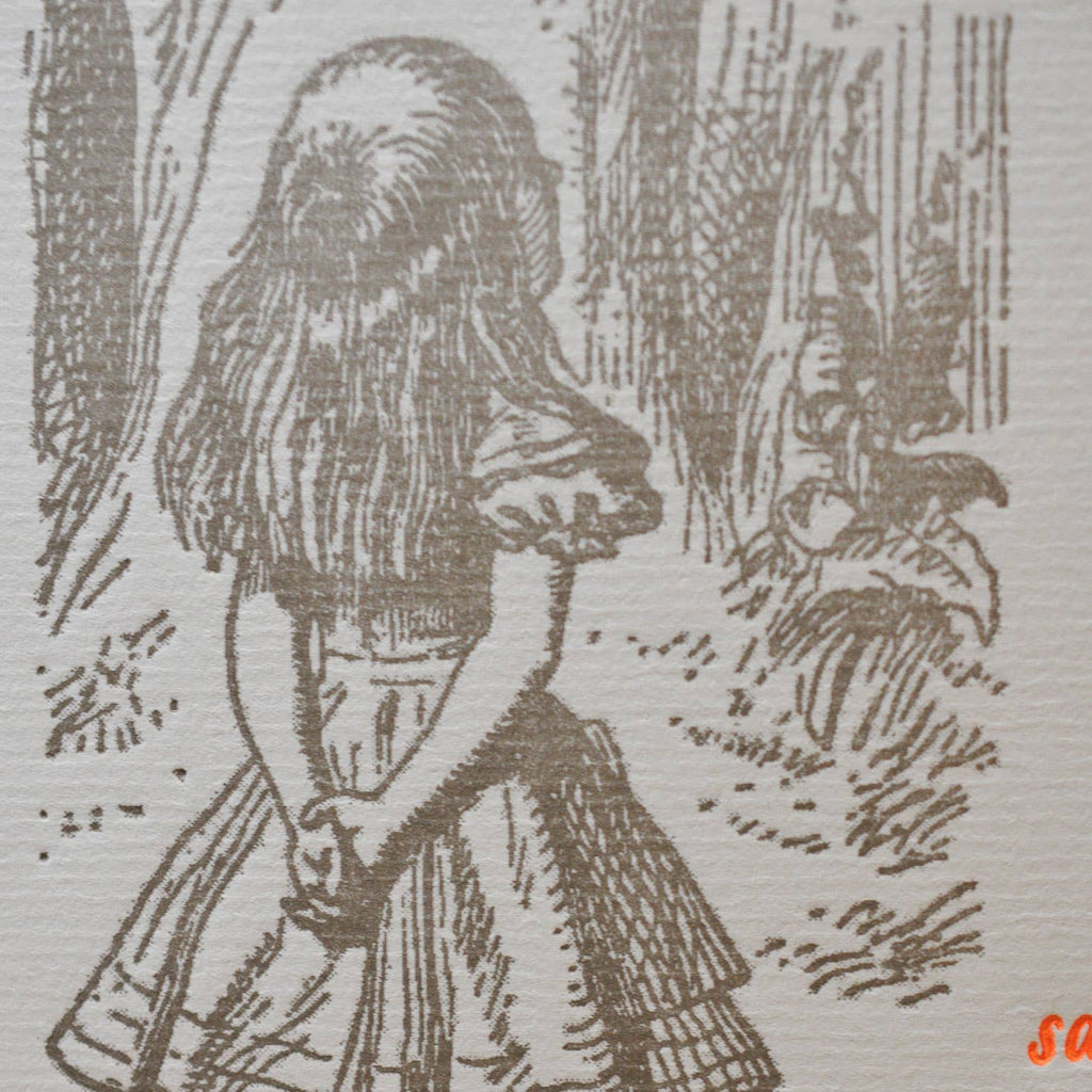 Estampe d’art typographique Le Chat du Cheshire (Alice au pays des merveilles)