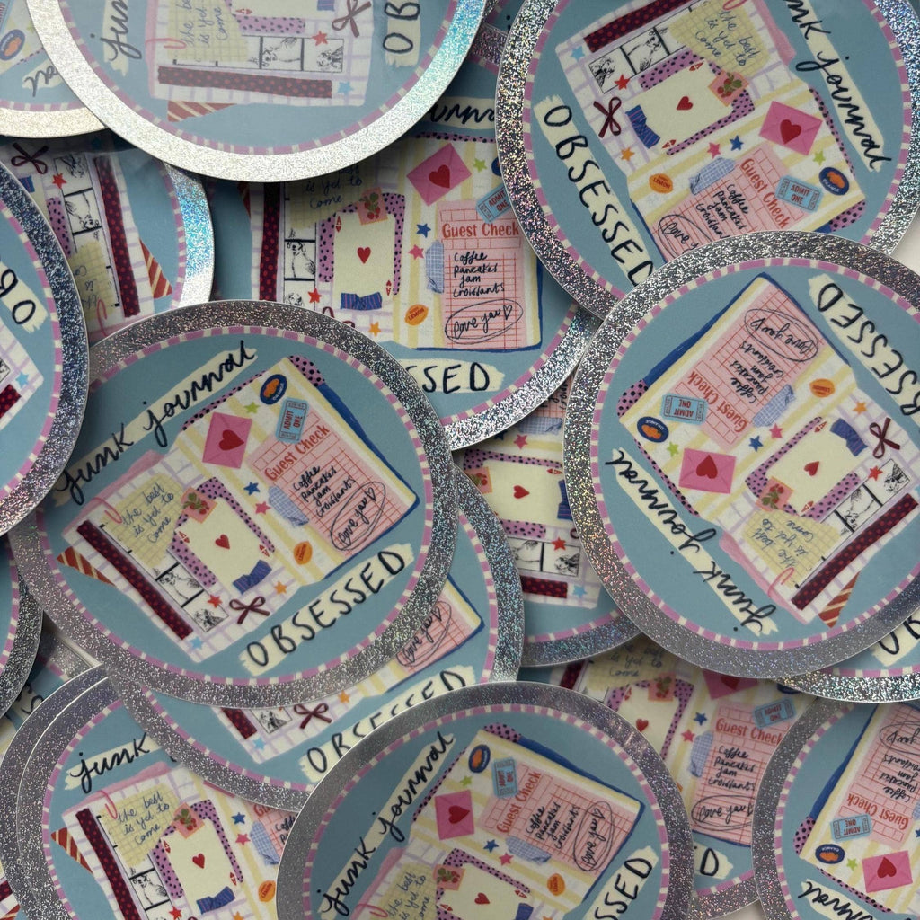 Sticker "Sparkly Junk Journal Obsessed" - Isobel Rose Illustration