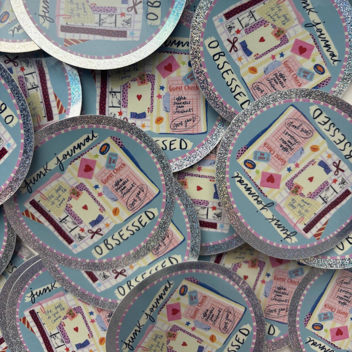 Sticker "Sparkly Junk Journal Obsessed" - Isobel Rose Illustration