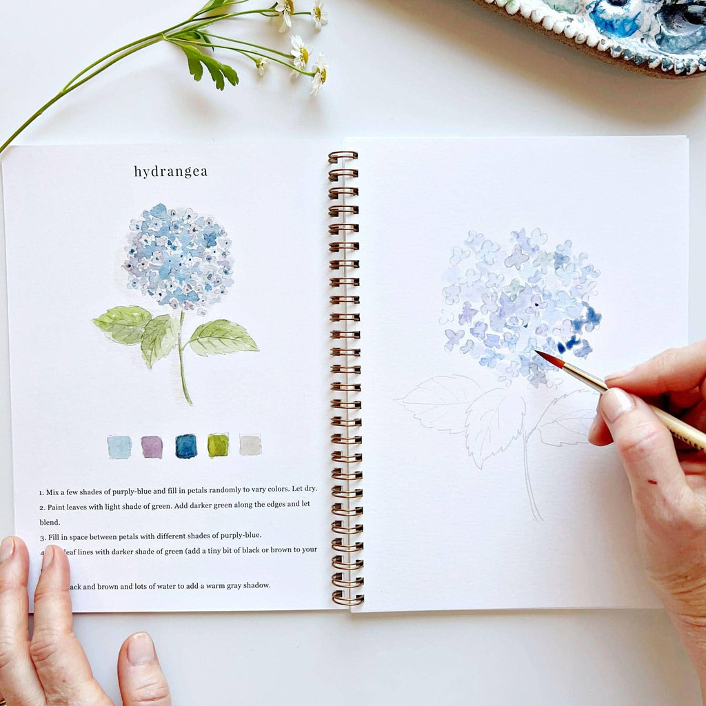 Cahier aquarelle fleurs Emily Lex Studio