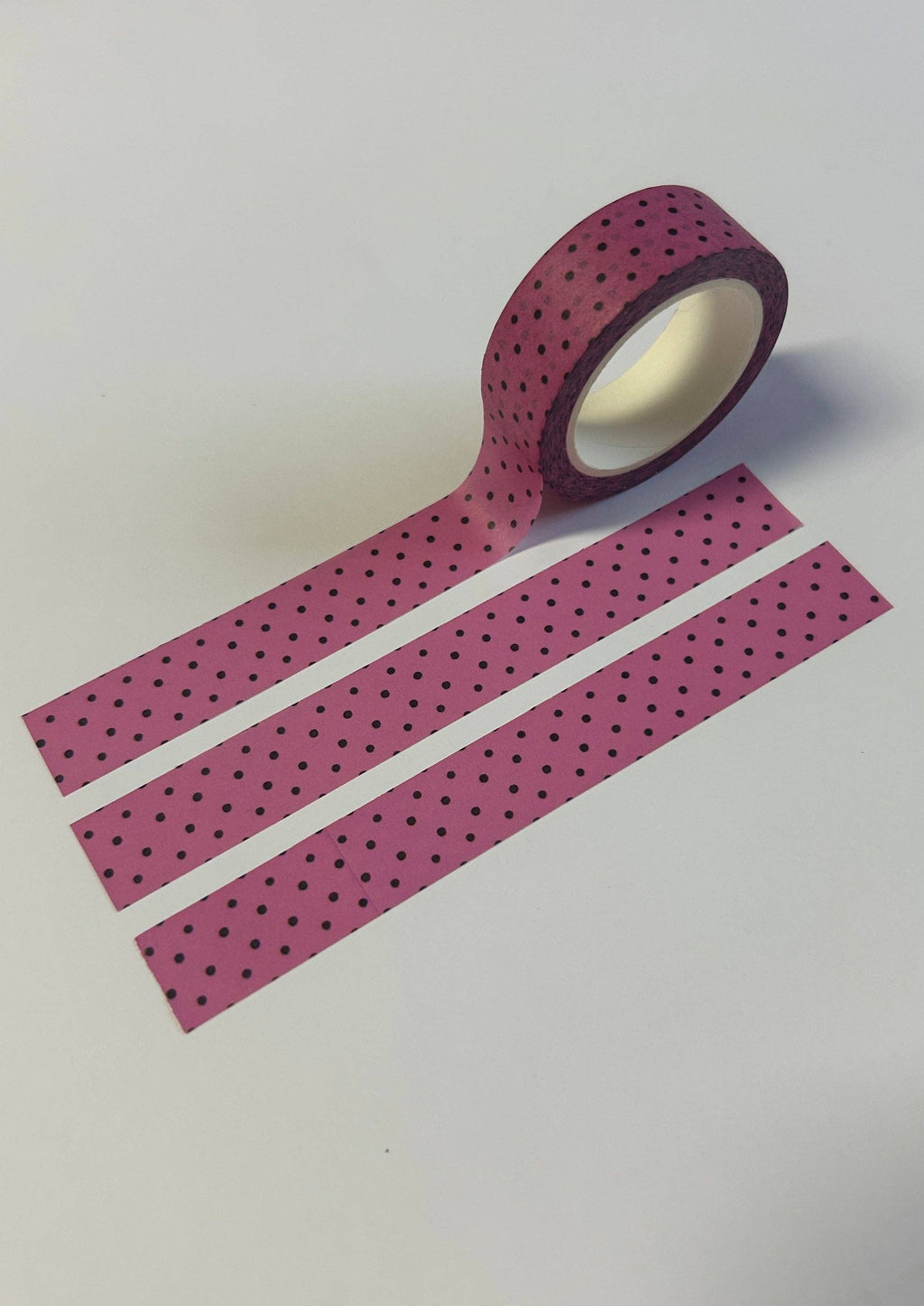 Washi Tape - Polka Dot Rose et noir - Nany Craft Shop