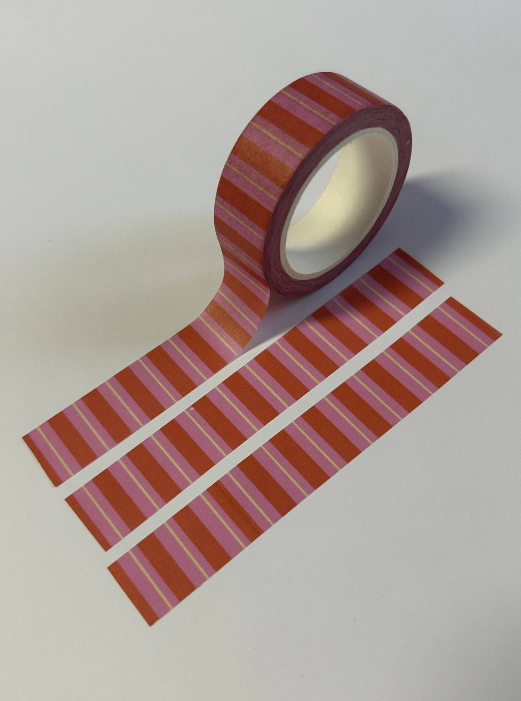 Washi Tape - Rayures Rose et Rouge - Nany Craft Shop