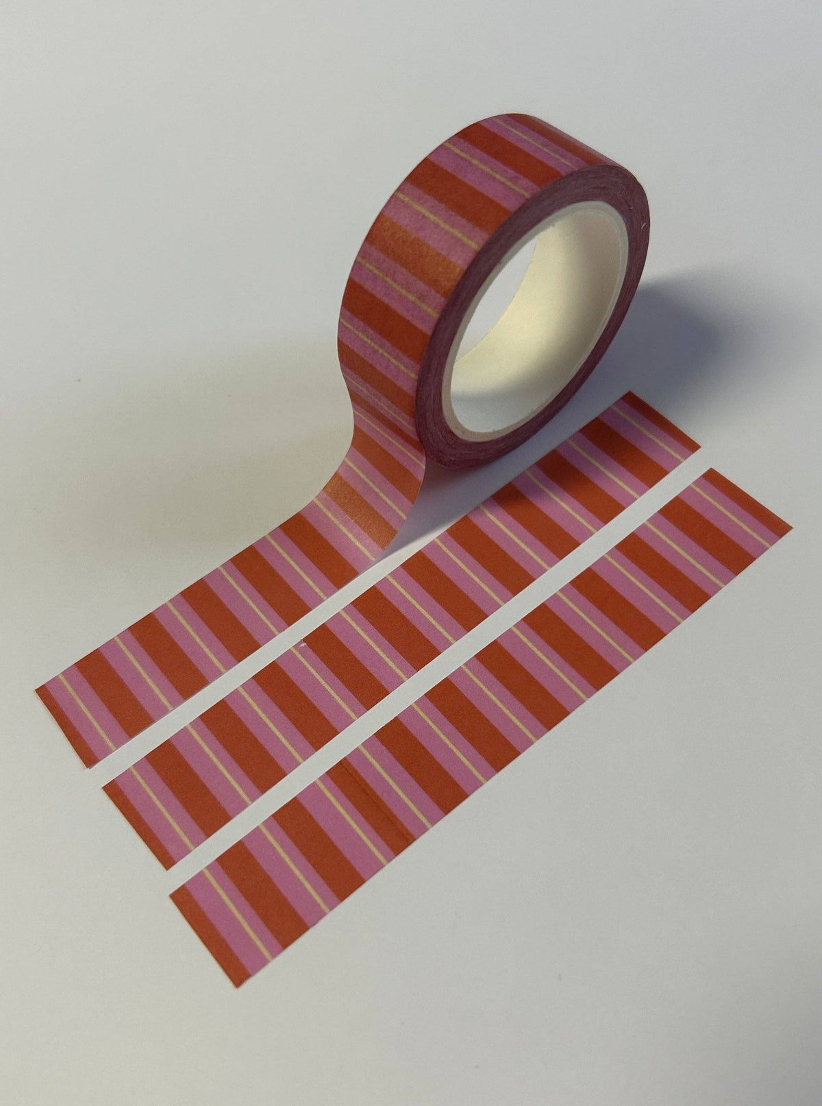 Washi Tape - Rayures Rose et Rouge - Nany Craft Shop