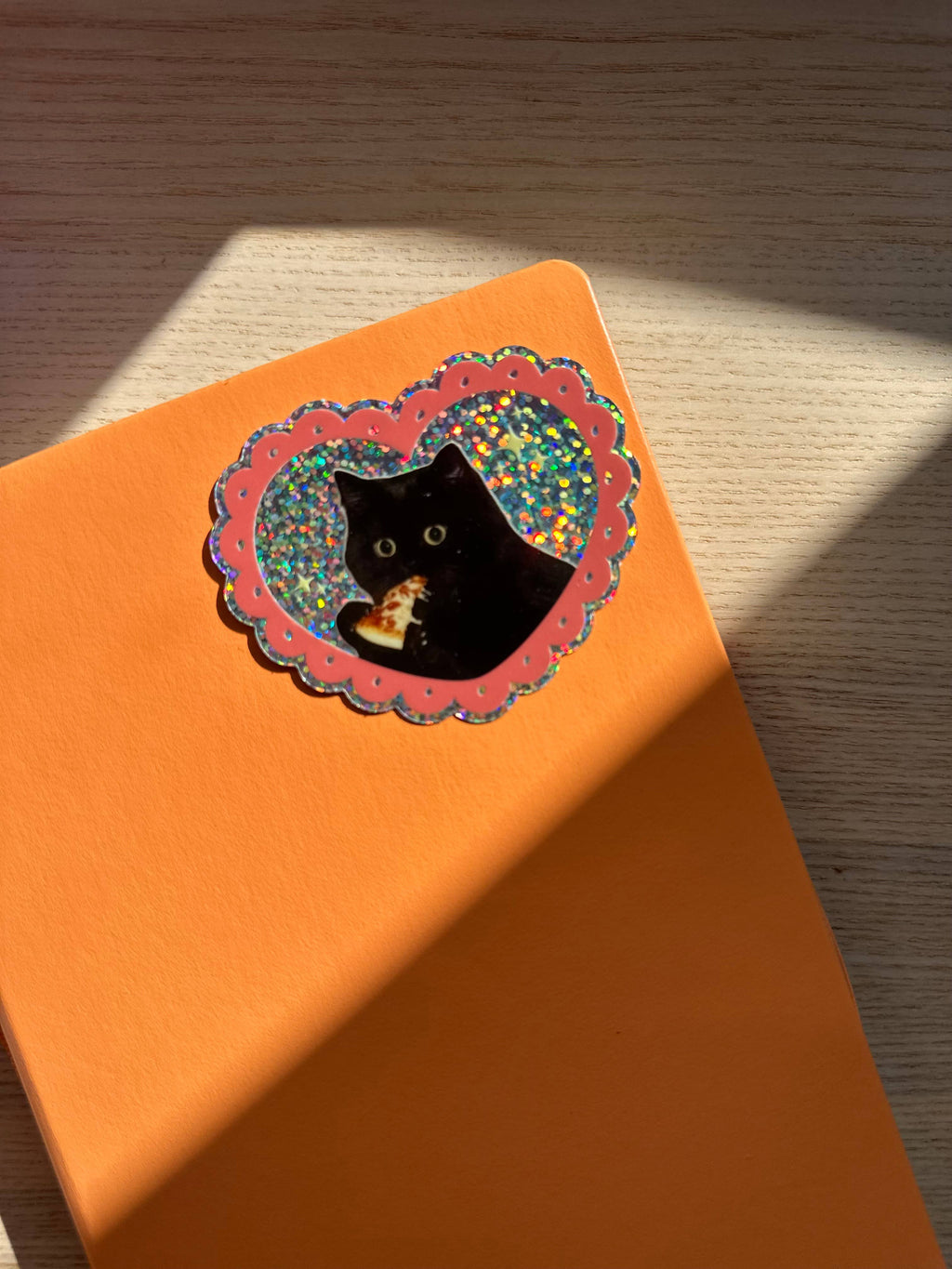 Sticker Pailleté Pizza Chat — Shellflower
