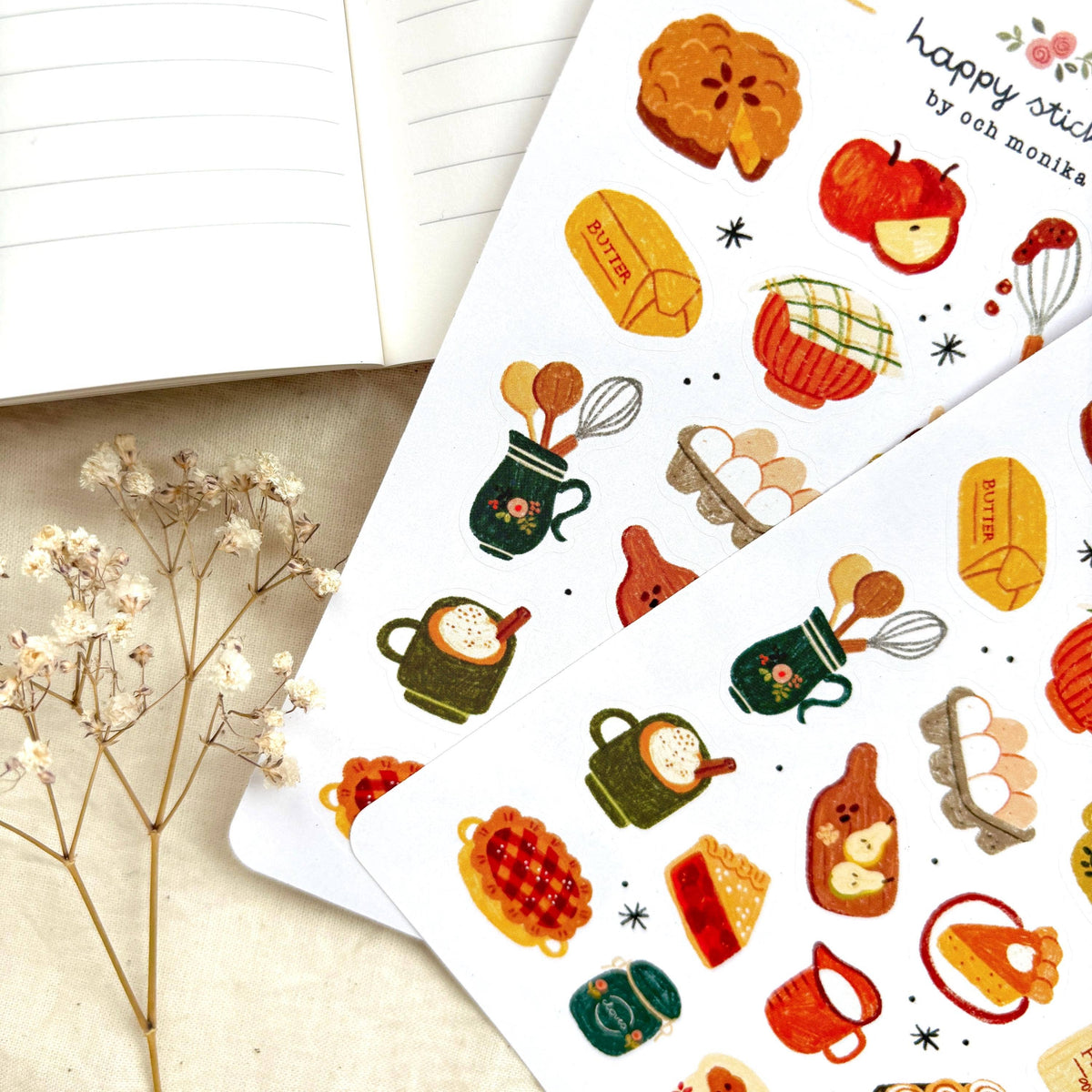 Planche de stickers Pâtisserie d'automne - Och Monika