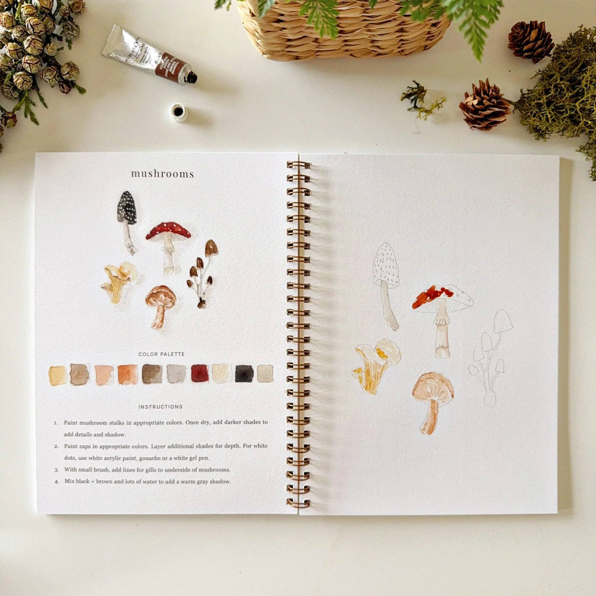 Cahier d'aquarelle forêt Emily Lex Studio