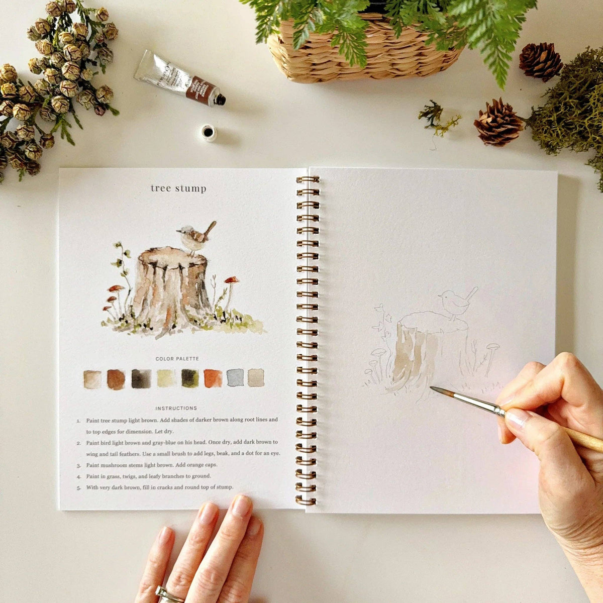 Cahier d'aquarelle forêt Emily Lex Studio