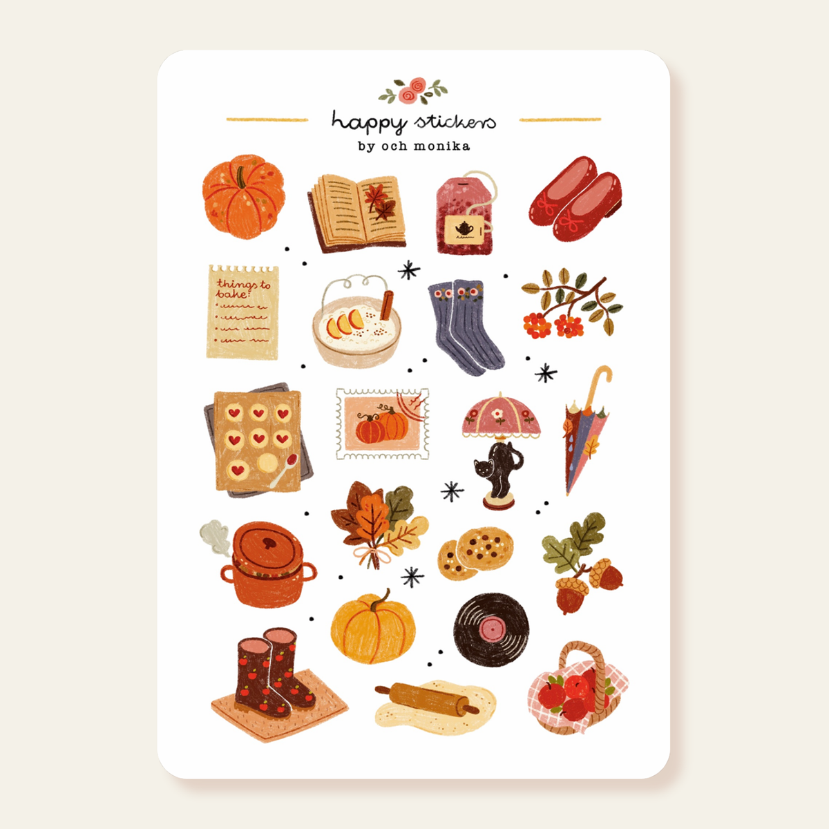 Planche de stickers Bonjour automne - Och Monika