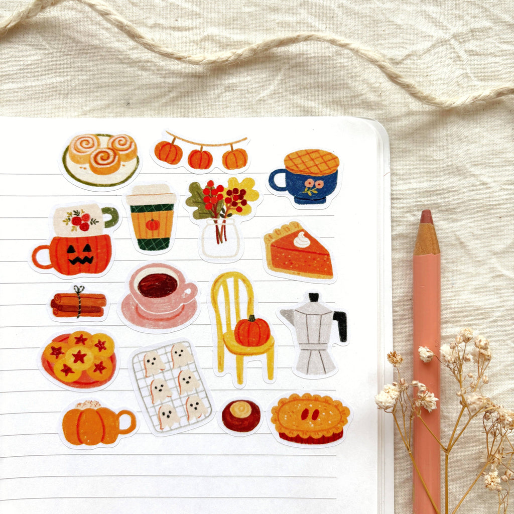Planche de stickers Fall Café Automne - Och Monika