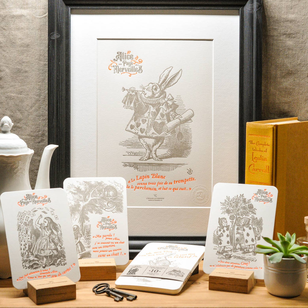 Estampe d’art typographique Le Chat du Cheshire (Alice au pays des merveilles)