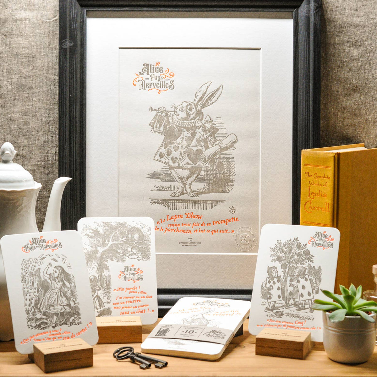 Estampe d’art typographique Le Chat du Cheshire (Alice au pays des merveilles)