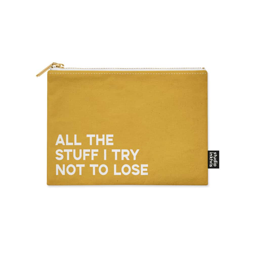 Trousse moutarde — All The Stuff I Try Not To Lose · Studio Inktvis