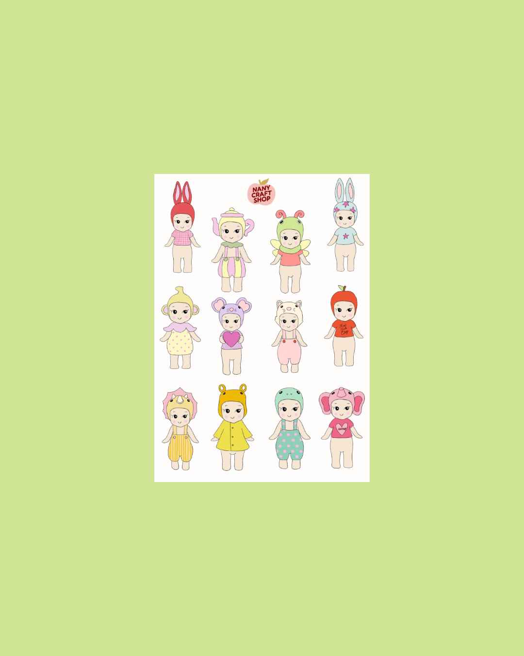 Planche stickers A6 Baby Entier — Nany Craft Shop