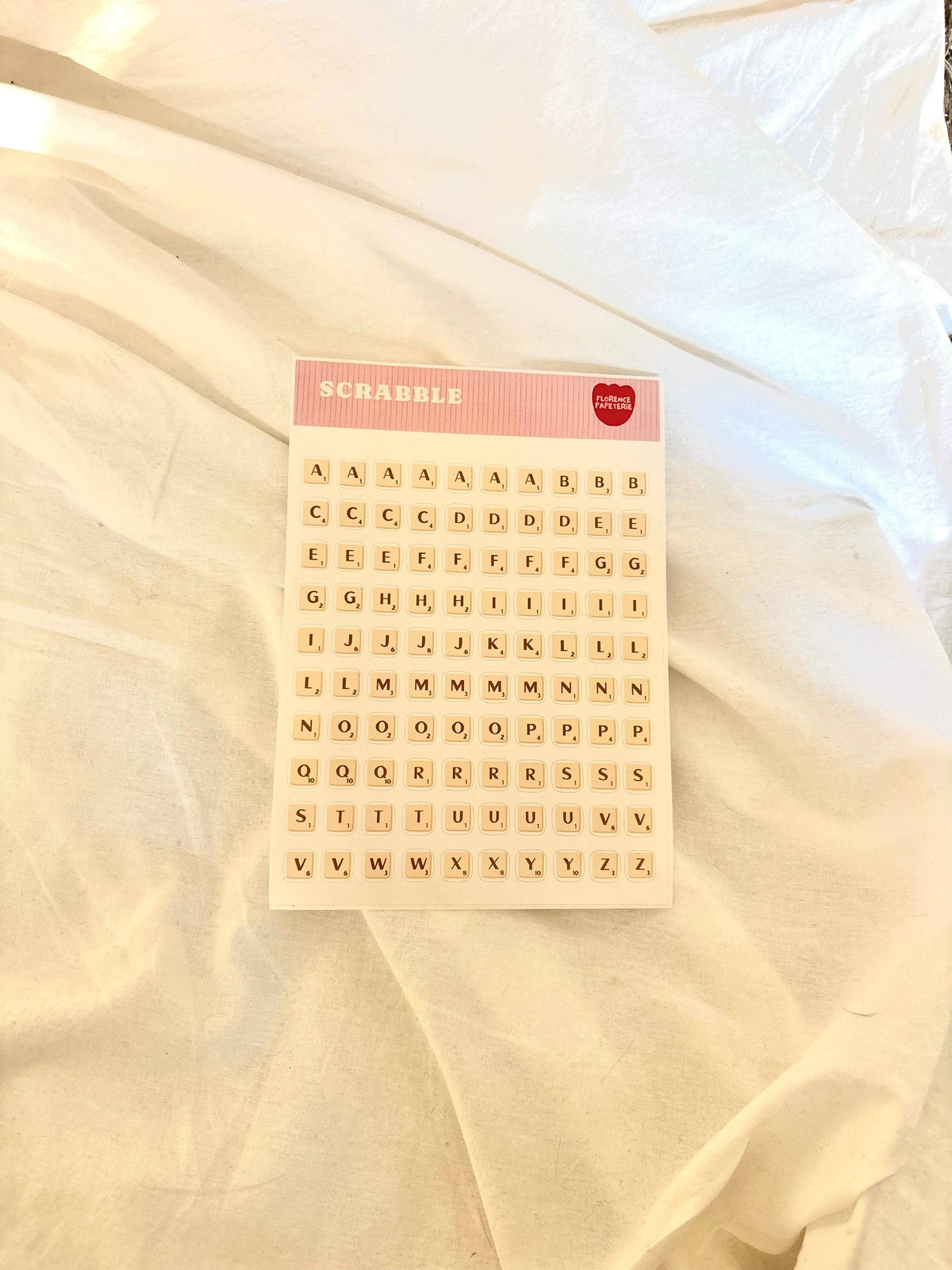 Planche de stickers Scrabble - Florence Papeterie