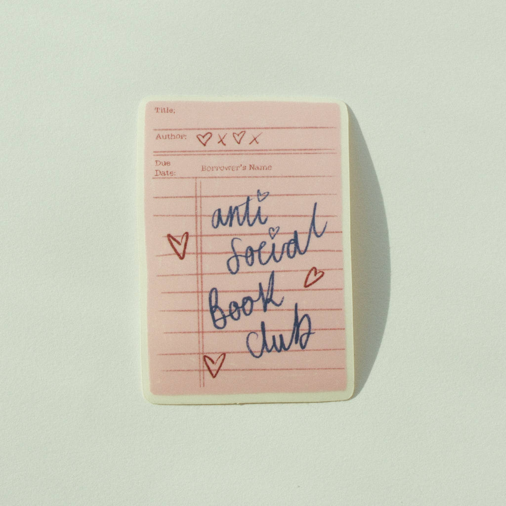 Sticker Anti Social Book Club - Isobel Rose Illustration