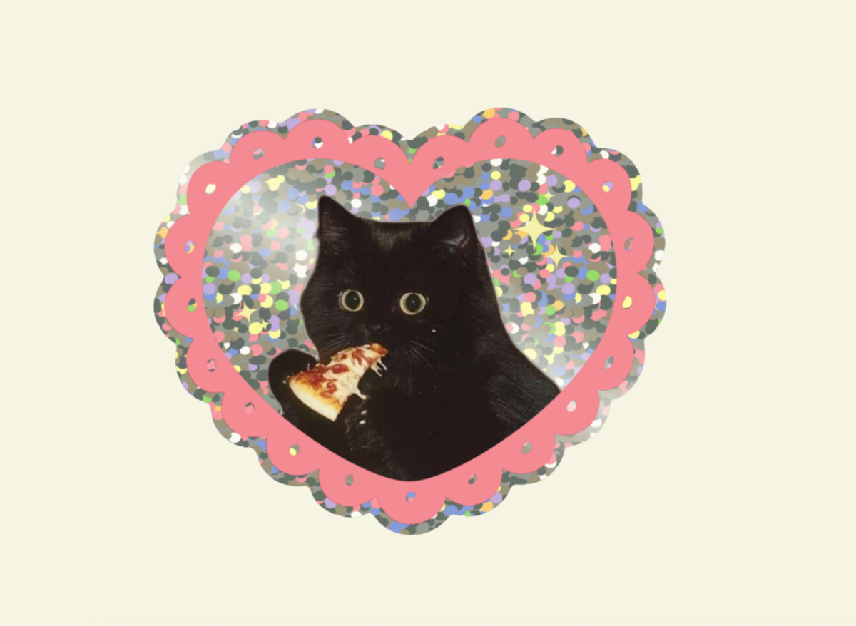 Sticker Pailleté Pizza Chat — Shellflower