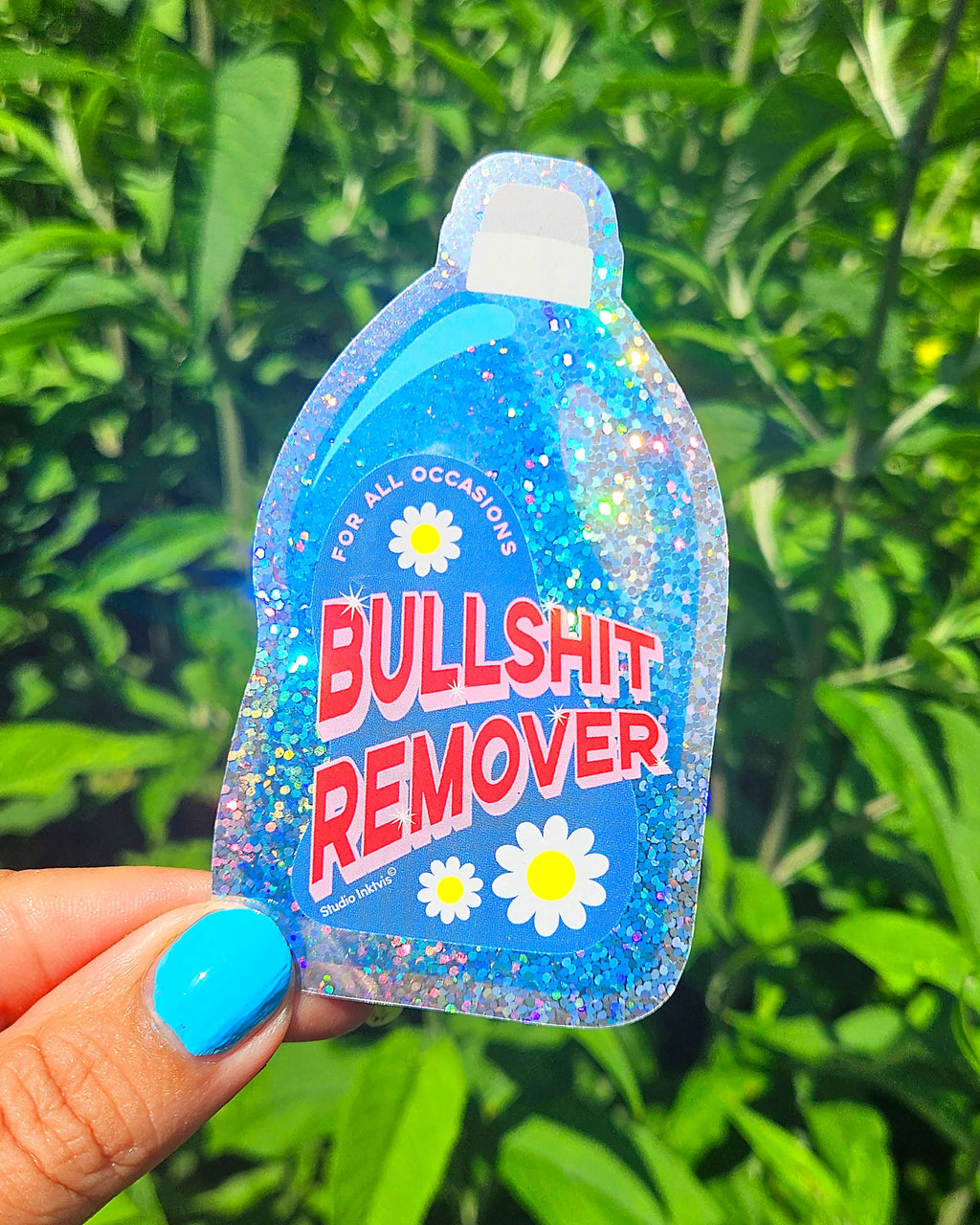 Sticker scintillant « Bullshit Remover » détergent — Studio Inktvis