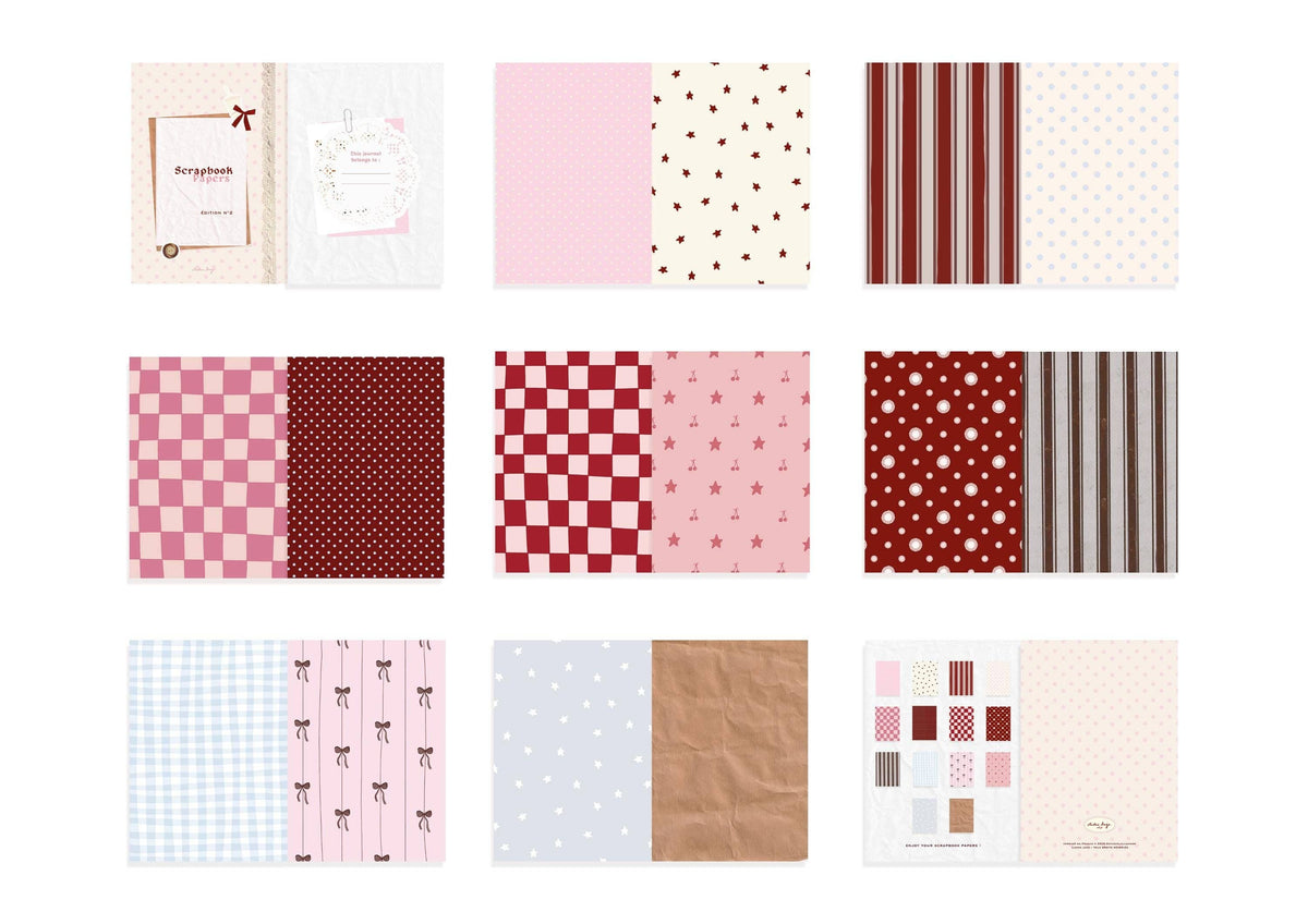 Scrapbook papers Book n°2 - 14 designs - Studio Louja