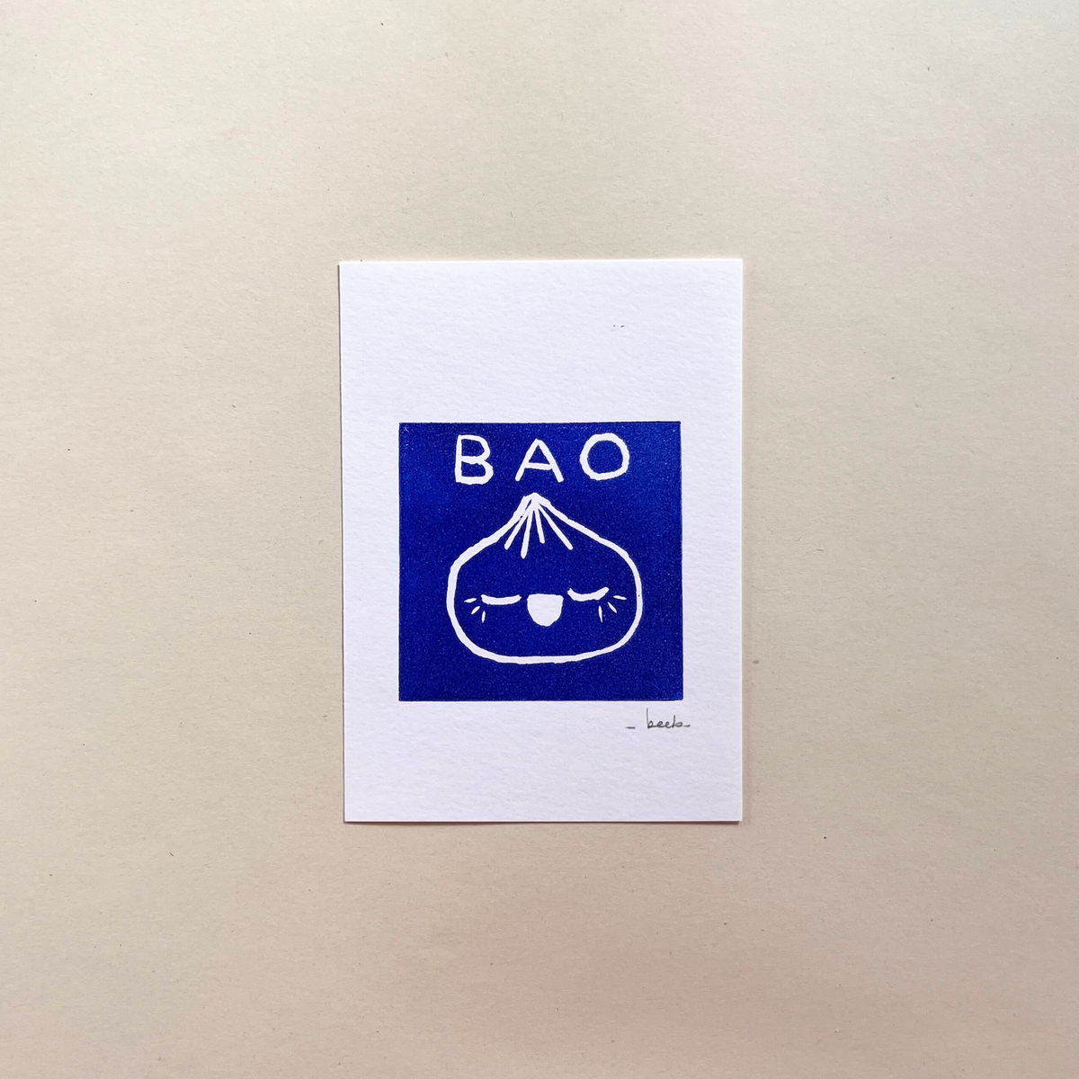 Linogravure 10 cm x 15 cm (A6) - Bao - Beeb