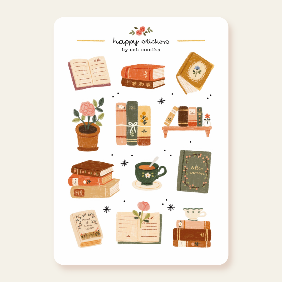 Planche de stickers Bookish - Och Monika