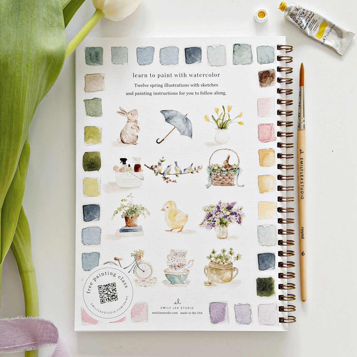 Cahier d'aquarelle printemps Emily Lex Studio