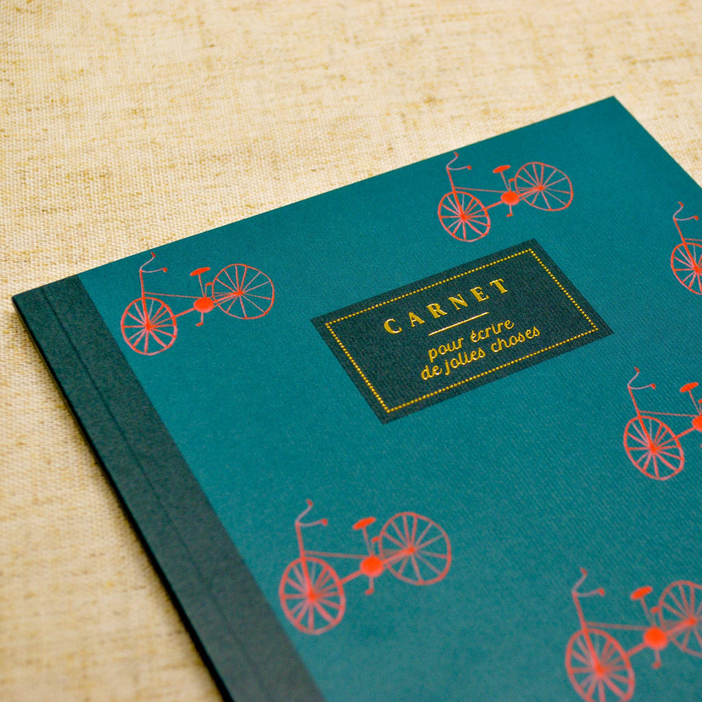 Carnet Les Bicyclettes 🚲 - A5 ligné - Bleu coquille
