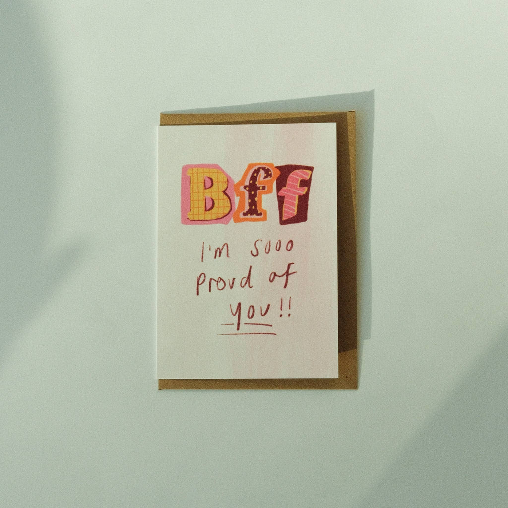 Carte de vœux illustrée - BFF Je suis tellement fier/fière de toi —  Isobel Rose illustration