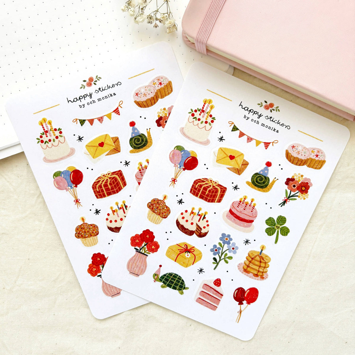 Planche de stickers Joyeux anniversaire - Och Monika