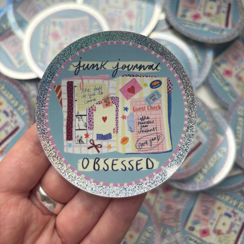 Sticker "Sparkly Junk Journal Obsessed" - Isobel Rose Illustration